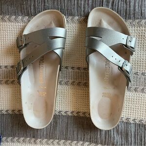Silver Birkenstock Yao - like new